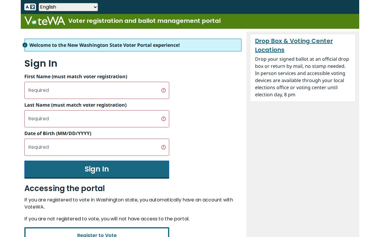 Pullman resident lookup using the VoteWA voter service